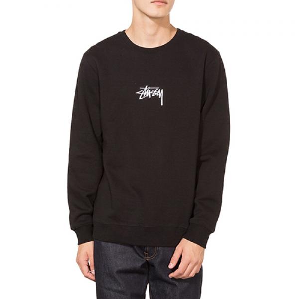STUSSY STOCK APP. CREW-BLK